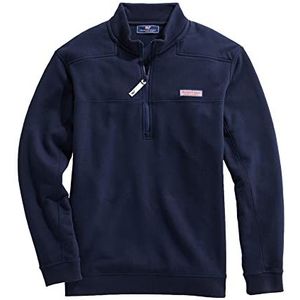 vineyard vines Men's Collegiate Shep Half Zip Pullover, Vineyard Navy, Small
