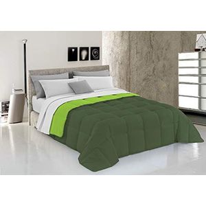 Italian Bed Linen Winterdekbed elegant, appelgroen/donkergroen, dubbele, 100% microvezel, 260x260cm