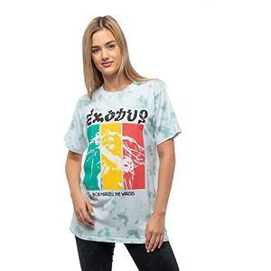 Bob Marley T Shirt Exodus Rasta Colours nieuw Officieel Unisex Dye Wash Groen XXL