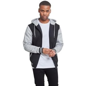 Urban Classics Heren 2-tone Zip Hoodie, Veelkleurig (Blk/Gry 0029), 4XL