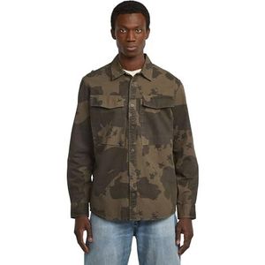 G-STAR Cargo Pocket Regular LS, T-shirt, WREN GD Border Camo D26942-e277-h654, XS, heren, Wren Gd Border Camo D26942-e277-h654, XS