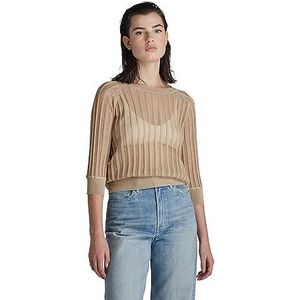 G-STAR Raw Pointelle Knitted Top Knits voor dames, beige (Westpoint Khaki D21656-d140-c531), XS