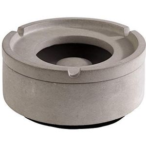 APS Windasbak ""Element"" - premium asbak van beton - 3 groeven voor sigarettenpeuken - asbak met meubelvriendelijke onderkant 10,5 x 5 cm, betongrijs