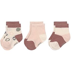 LÄSSIG Kindersneakersokken GOTS 3 stuks gesorteerd offwhite/powder pink/roest, maat 19-22