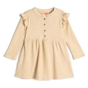 Koton Babygirls Knit Frill and Button Gedetailleerde jurk, beige (050), 12-18 maanden
