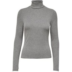 ONLY Vrouwelijke top met hoge hals en lange mouwen, dark grey melange, 3XL