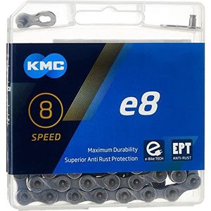 KMC Unisex E8 EPT 8 Speed Chain, Donker Zilver, 112 Links