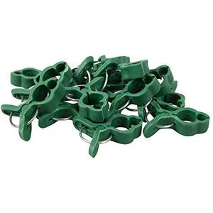 Windhager Plantenclips Mini, plantenklemmen, plantenbevestiging, plantenhouder, bloemclips, orchideeënclips, ranknetklemmen, 15 stuks, 07469, groen