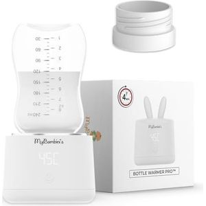 MyBambini's Flessenwarmer - Draagbare Baby Flessenwarmer voor Onderweg - Geschikt voor: NUK First Choice - Oplaadbare Baby Flessenwarmer voor Flesvoeding & Borstvoeding - USB oplaadbaar - (wit)