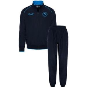SSC NAPOLI Blauw lichtgewicht trainingspak voor jongens, EA7, officieel product, SSCN-logo, zomer, zijzakken, ritssluiting, 12 jaar