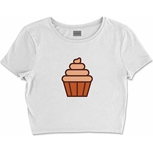 Bona Basics, Digitale print, basic T-shirt voor dames, 100% katoen, wit, casual, bovenstuk voor dames, maat: S, Wit, S courte