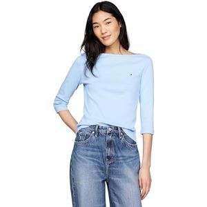 Tommy Hilfiger S/S Knit Tops voor dames, Blauw (Vessel Blue), XXS