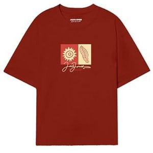 JACK & JONES Jorcanggu Front Tee Ss Crew FST Pls voor heren, Arabische Spice, 6XL