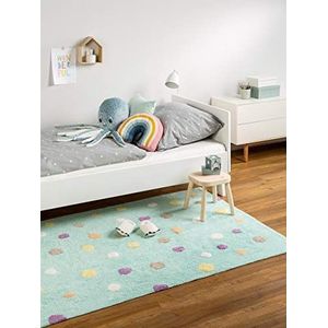 Benuta Kindertapijt Bambini Dots turquoise 150x225 cm | tapijt voor speel- en kinderkamer