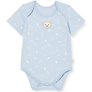 Steiff Unisex baby body korte mouwen GOTS onderhemd, Celestial Blue, 50 cm