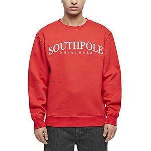 tb international gmbh Heren Southpole Script 3D Embroidery Crew Sweatshirt, SP red, S