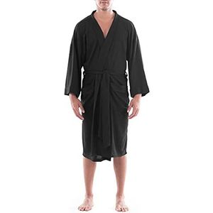 Fruit of the Loom Wafel Kimono badjas voor heren, Zwart, One Size