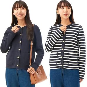 Tommy Hilfiger Dames CO Jersey STCH Reversible Cardi WW0WW40846, Cardigan Trui, Beige, M, Beige (Bretonse Stp Ivoor Bloemblaadje/Dsrt Sky), M