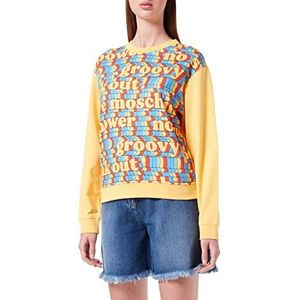 Love Moschino Dames Love Groovy Panel Print Sweatshirt, geel, 38