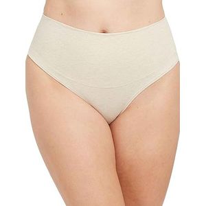 Spanx Dames Cotton Comfort Thong Shapewear-onderbroek, heath oatm, XL