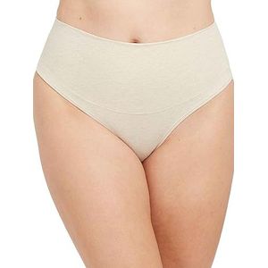 Spanx Cotton Control string voor dames, Heather Oatmeal, M