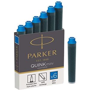 Parker Korte cartridge blauw (Pack van 6)