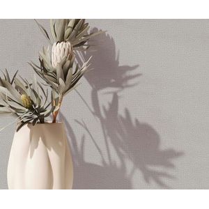 marburg Behang grijs beige effen met lichte structuur weefselstructuur modern voor woonkamer slaapkamer keuken 10,05 x 0,53 cm