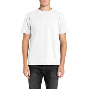 Replay Heren T-shirt Regular Fit, 001, wit, M