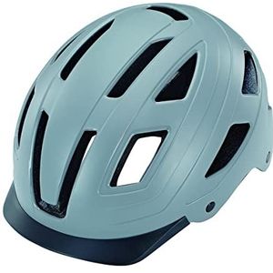 Fietshelm met geïntegreerde LED, EKO, ABS harde schaal: Robuuste geconstrueerde helm van EPS en gespoten textuur buitenschaal, maat: 59-61 cm, kleur: donkergrijs mat