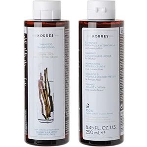 KORRES LICORICE & URTICA reinigende shampoo voor vettig en olieachtig haar, vrij van siliconen en parabenen, 250 ml