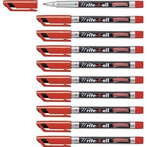 Permanent marker - STABILO Write-4-all - fijn - 10 stuks - rood