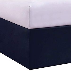 Lux Hotel Microfiber op maat gemaakte stijl bedrok met klassieke 14 inch druppellengte, koning, marine