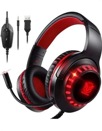 Pacrate - Gaming Headset - Over Ear - Noise Cancelling - Compatibel met PS4 Xbox One PC Nintendo Switch Laptop Mac