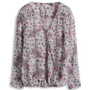 ESPRIT dames loose fit blouse chiffon wikkelen met paisley-print 034EE1F016