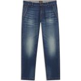 Tapered-fit jeans van comfortabel stretchdenim met ingedragen effecten