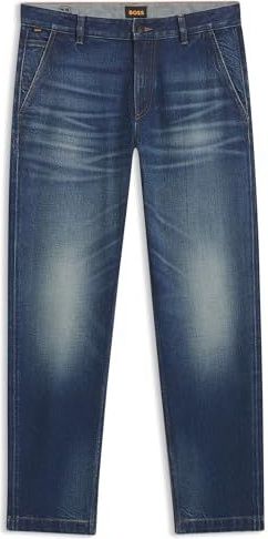 Tapered-fit jeans van comfortabel stretchdenim met ingedragen effecten