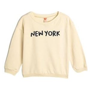 Koton Boys's Long Sleeve Crew Neck City Thema Soft Interieur Sweatshirt, ecru(010), 3-4 jaar