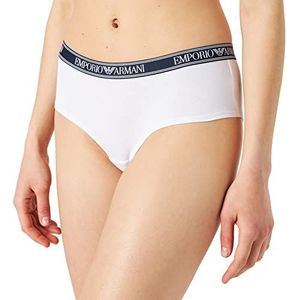Emporio Armani Dames Iconic Logo Band Cheeky Pants, wit, XL