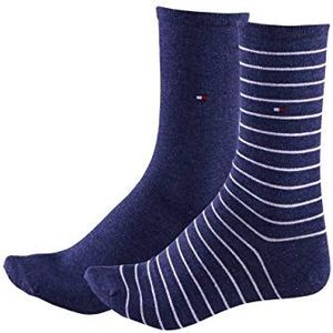 Tommy Hilfiger Dames Small Stripe Socks Sokken, jeans, 39/42 EU