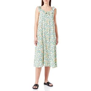 JdY Dames Jdystarr S/L Frill Dress WVN jurk, Cloud Dancer/Aop:Groenbriar & Apricot Flowers, 40