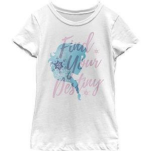 Disney Frozen Destiny SIL Elsa Girl's Solid Crew Tee, wit, XS, wit, XS