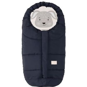 Nuvita 9205 Babyzitje, universele voetenzak voor autostoelen met dieren, perfect voor baby's van 0 tot 6 maanden (80 cm), koudebestendig tot -10 °C, nachtblauw