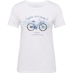 Mavi Dames Bicycle Printed Tee T-shirt, wit, L