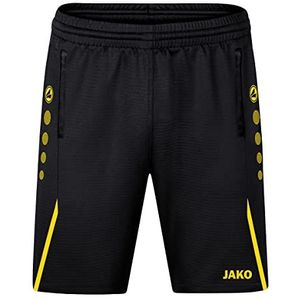 JAKO - Trainingsshort Uitdaging, Uniseks-Kind, Zwart/Citroen, 128