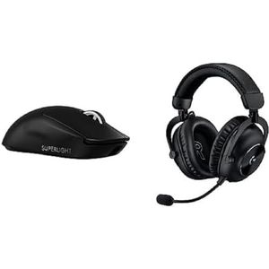 Logitech G PRO X 2 LIGHTSPEED wireless gaming headset, 50 mm grafeen drivers, PS5, PS4, Nintendo Switch, Zwart & Logitech G PRO X SUPERLIGHT 2 LIGHTSPEED draadloze gaming muis, German Packaging, Zwart