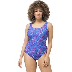 Ulla Popken Dames Alice Softliner Dg Coral Badpak Een Stuk, Blauw, 62-64, Blauw, 62-64