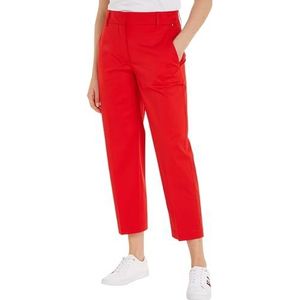 Tommy Hilfiger Slim Straight Co Chino voor dames, Fierce Red, 58