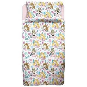 Princess Frans Bed Hoeslaken, Kussensloop, Roze Disney, 100% Katoen, Officieel Product