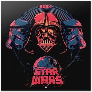 Grupo Erik Kalender 2024 Star Wars Classic - Broschürenkalender 2024 30x30 cm - Fsc-gecertificeerde wandkalender - Wandkalender 12 Maanden + poster