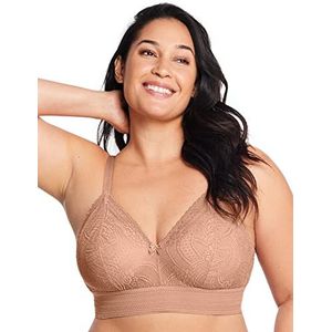 Glamorise Dames Luxe Lace Bralette Wirefree #7012 BH met volledige afdekking, cappuccino, 80DD, cappuccino, 80E